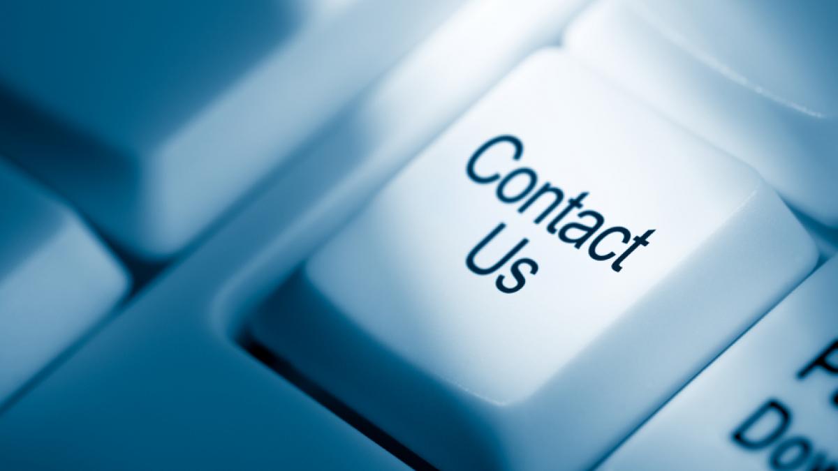 Contact us key on a keyboard