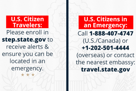 State Department STEP COVID-19 flyer