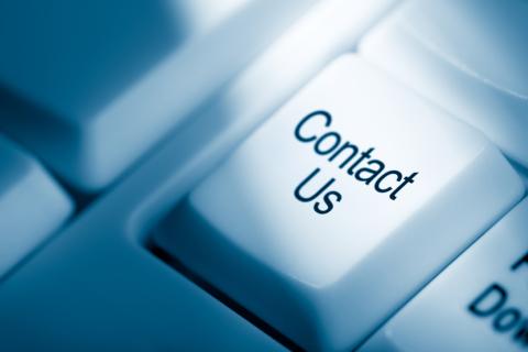Contact us key on a keyboard