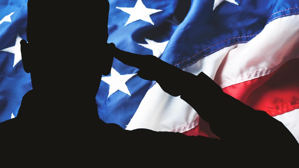 Solider saluting